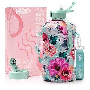 HydroJug Floral Water Bottle with Mint Accents